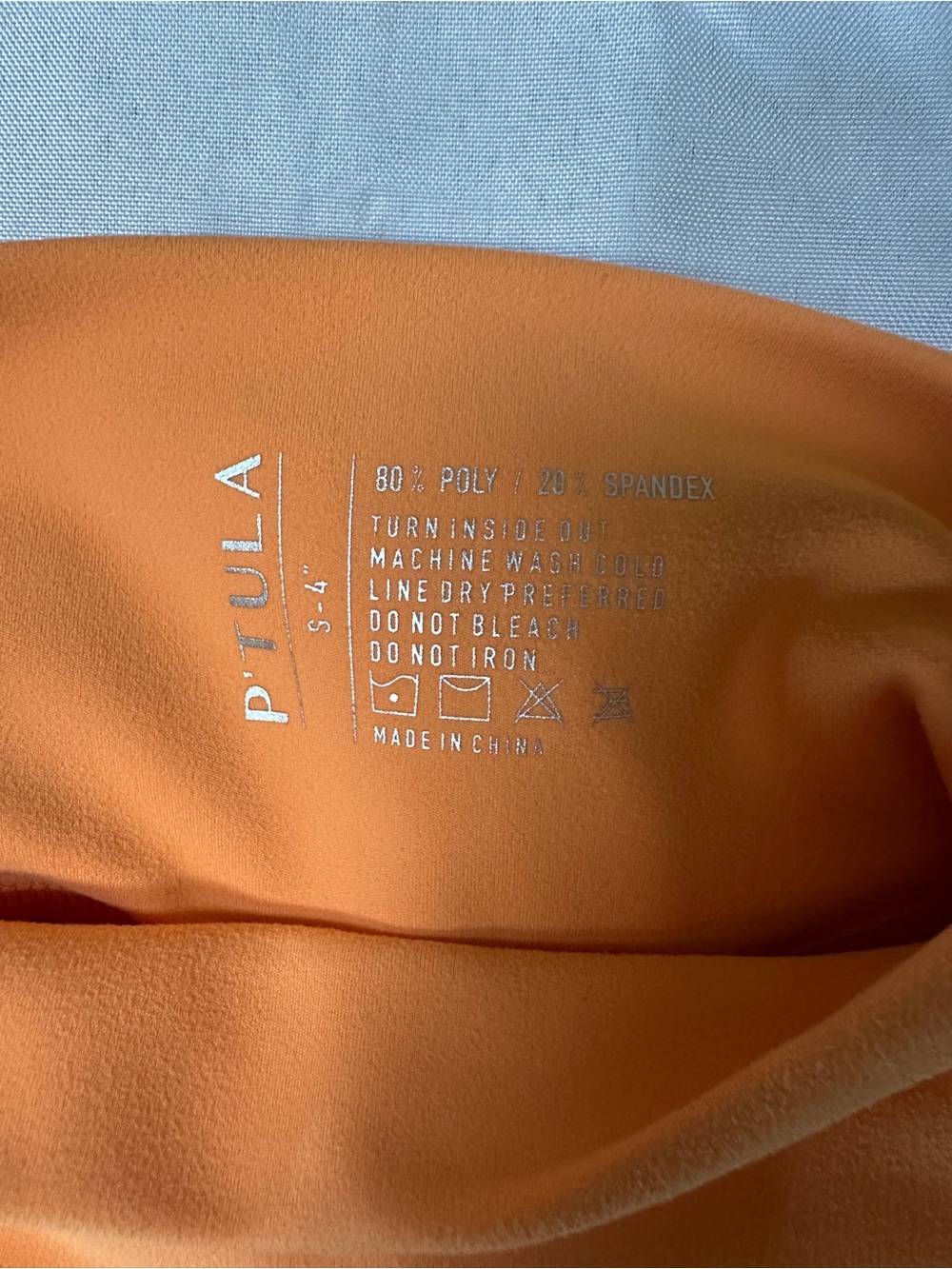 P’TULA Orange Spandex Shorts - SIZE S4 - Picture 7 of 7